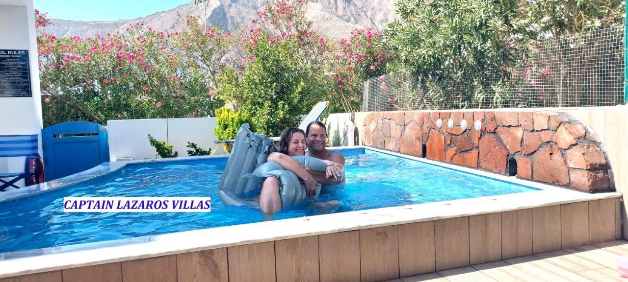 Located By The Sea One Beachfront Private Captain Lazaros Pool Villa With Loft In 750Sqm Spacious Private Plot-Jacuzzi-Sunrelax-Furnished Terace-Gazebo-Private Parking,Sleep 3 Adults And 2 Children, Just Steps From The Black Beach-Seaview เปริสซา ภายนอก รูปภาพ