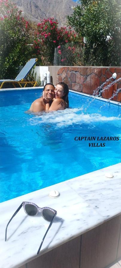 Located By The Sea One Beachfront Private Captain Lazaros Pool Villa With Loft In 750Sqm Spacious Private Plot-Jacuzzi-Sunrelax-Furnished Terace-Gazebo-Private Parking,Sleep 3 Adults And 2 Children, Just Steps From The Black Beach-Seaview เปริสซา ภายนอก รูปภาพ