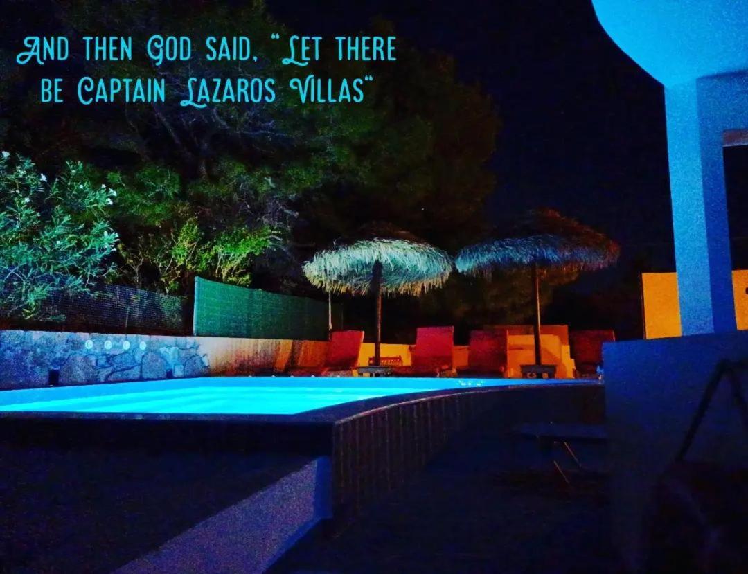 Located By The Sea One Beachfront Private Captain Lazaros Pool Villa With Loft In 750Sqm Spacious Private Plot-Jacuzzi-Sunrelax-Furnished Terace-Gazebo-Private Parking,Sleep 3 Adults And 2 Children, Just Steps From The Black Beach-Seaview เปริสซา ภายนอก รูปภาพ