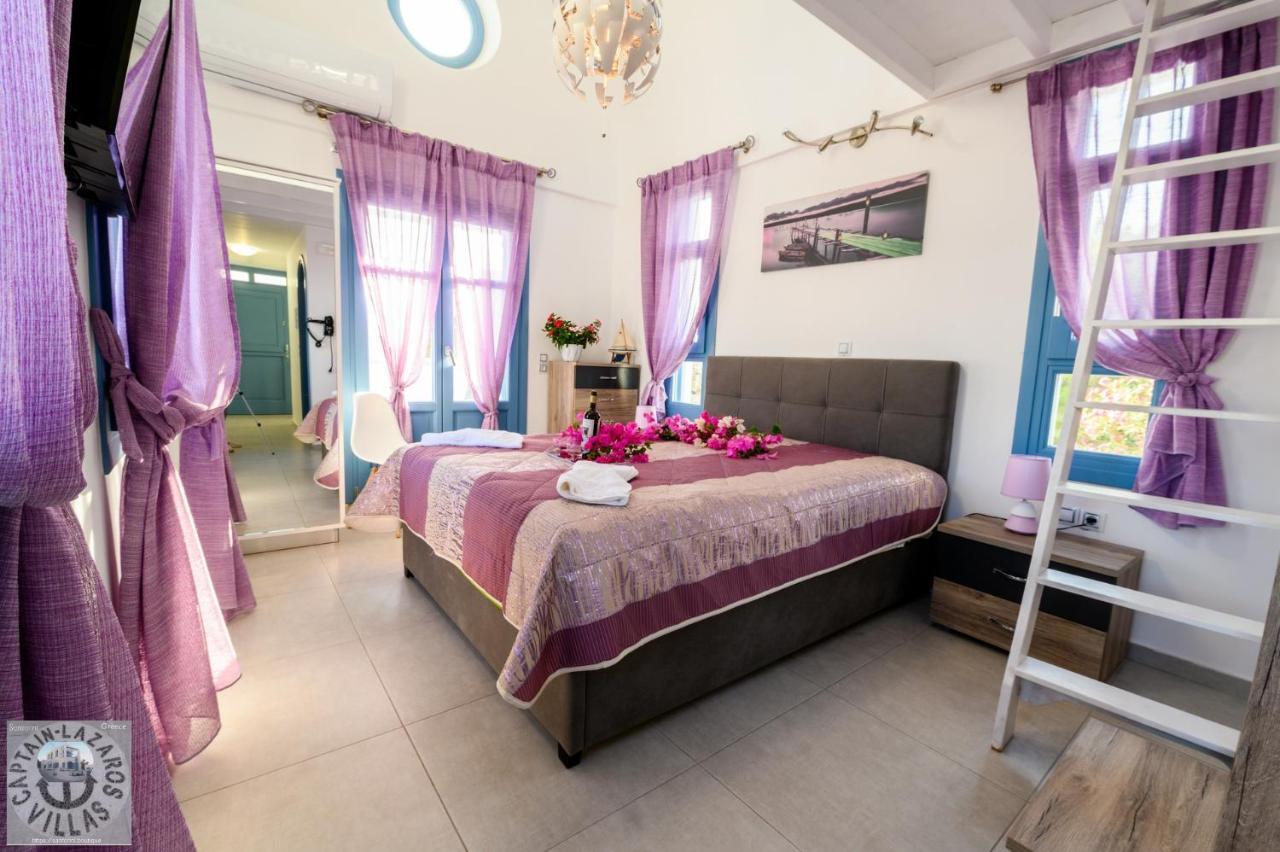 Located By The Sea One Beachfront Private Captain Lazaros Pool Villa With Loft In 750Sqm Spacious Private Plot-Jacuzzi-Sunrelax-Furnished Terace-Gazebo-Private Parking,Sleep 3 Adults And 2 Children, Just Steps From The Black Beach-Seaview เปริสซา ภายนอก รูปภาพ